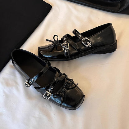 Damen Ballerinas mit Schleifen Detail Modern