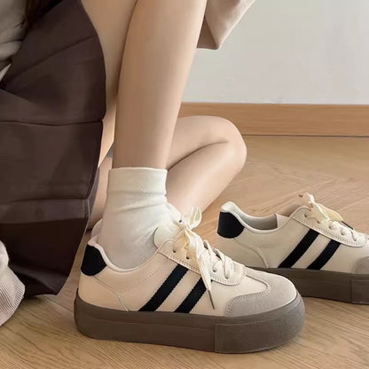 Damen Plattform Sneaker Sportlich Rutschfest