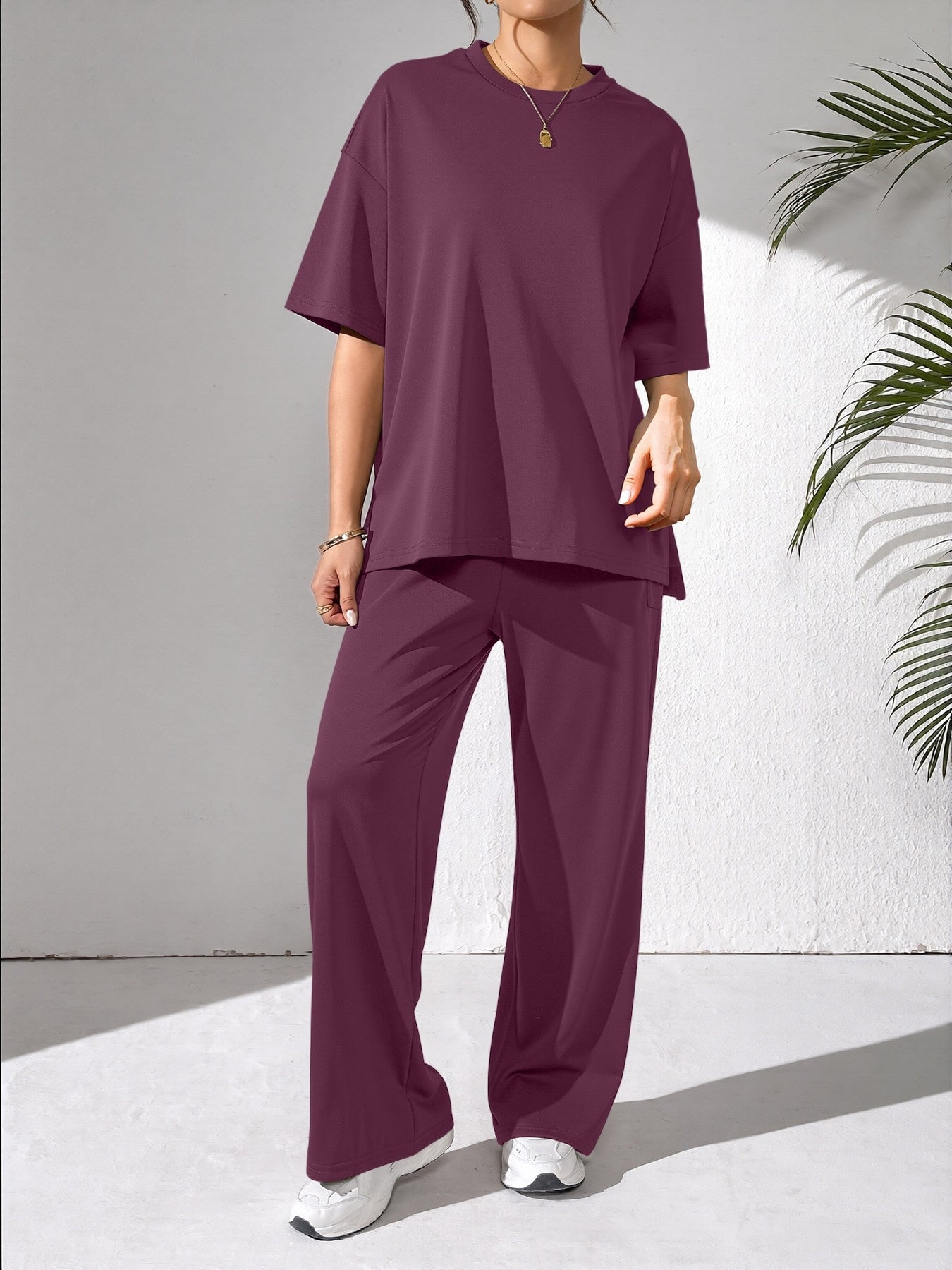 Damen Freizeit-Set Bequemes Weites Oberteil