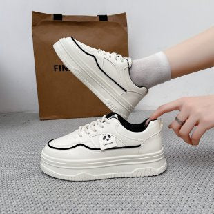 Damen Sneaker Plateau Leder