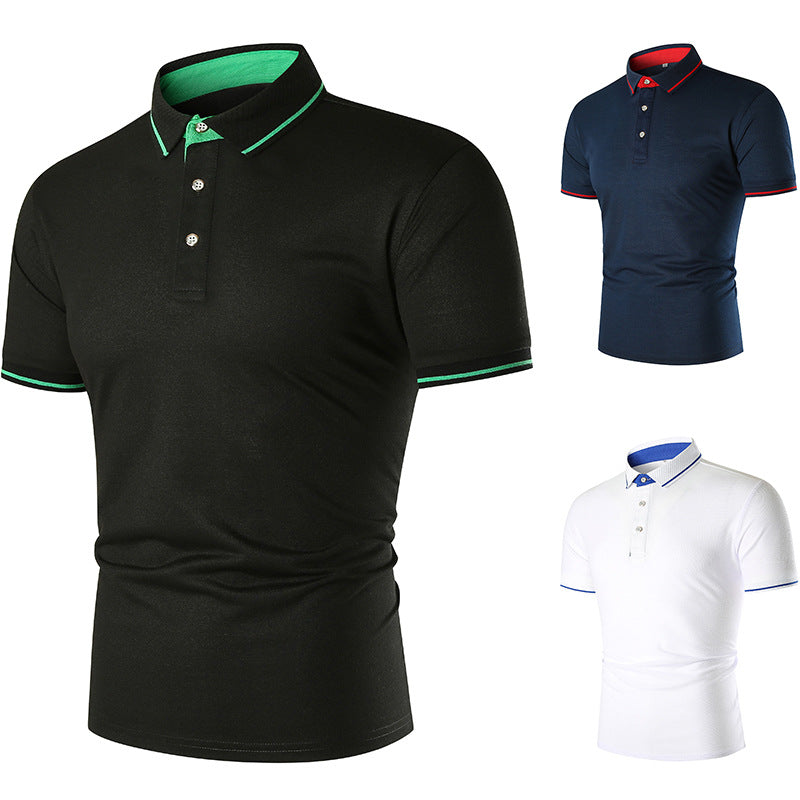 Herren Poloshirt Atmungsaktiv Kontrastkragen Modern
