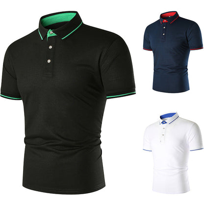 Herren Poloshirt Atmungsaktiv Kontrastkragen Modern