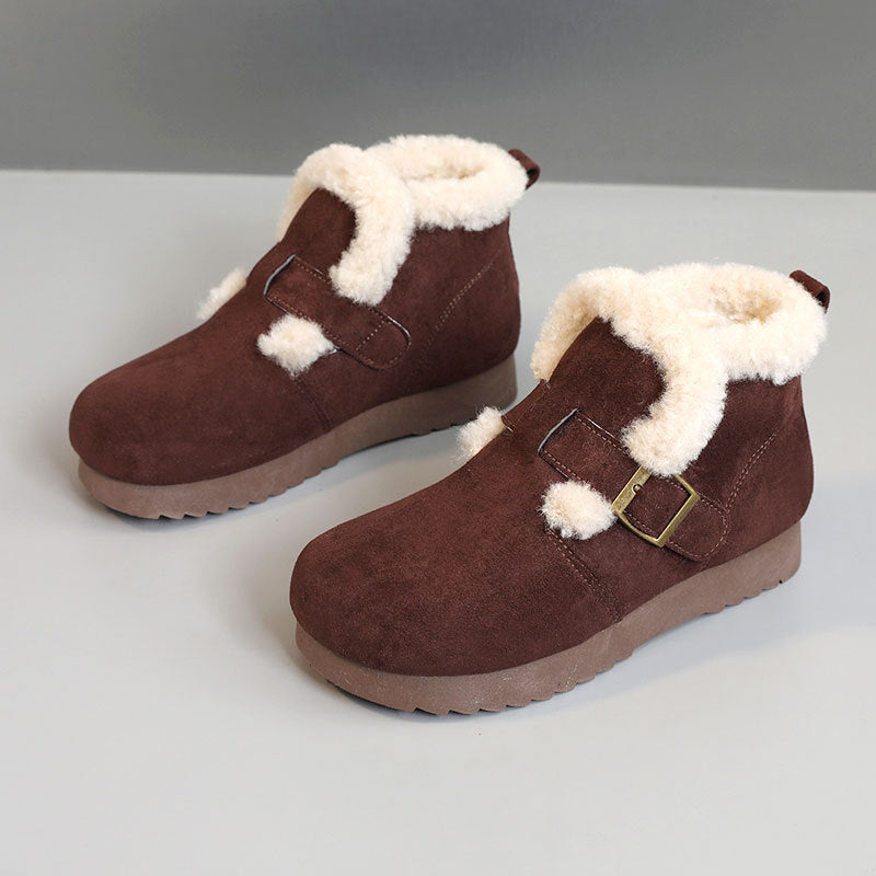 Damen Winterstiefeletten Weich Riemchen