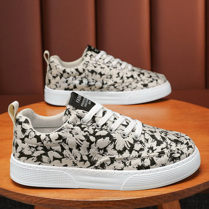Damen Sneaker Blumenmuster Gummisohle Flexibel