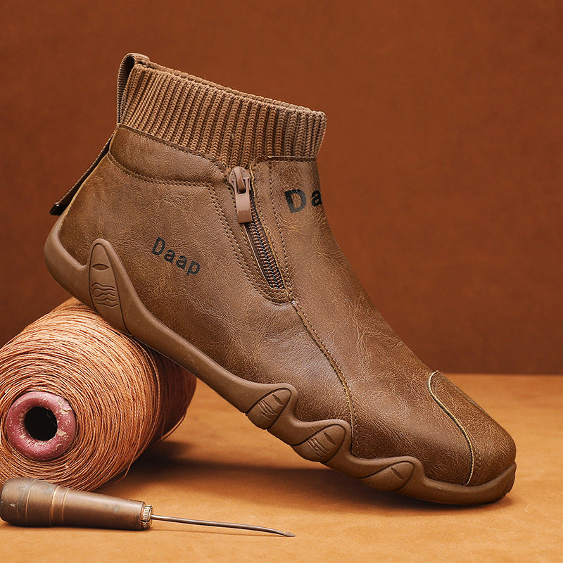 Damen Stiefel Leder Bequem
