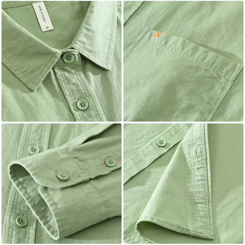 Herren Baumwollhemd Bequem Modern