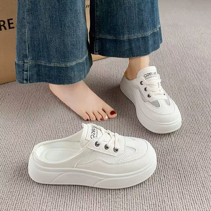 Damen Plattformsneaker Atmungsaktives Obermaterial Trendfarbe