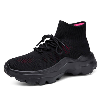 Damen Sneaker Strick Hochkragen Rutschfest Komfortschuhe wird