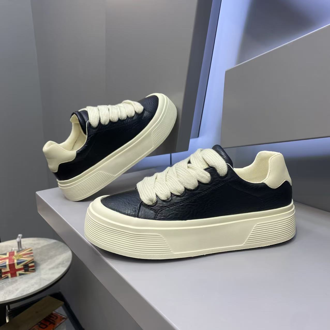 Damen Hochplateau Sneaker Bequem