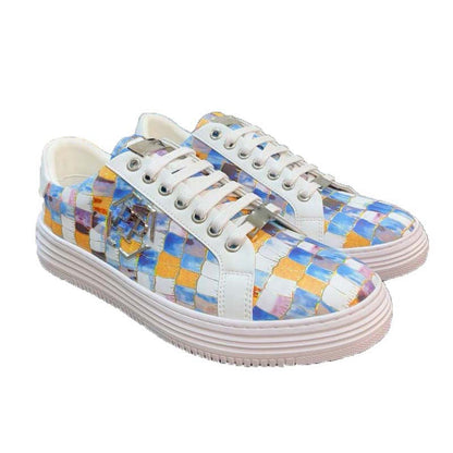 Damen Sneaker Leder Krokodilmuster