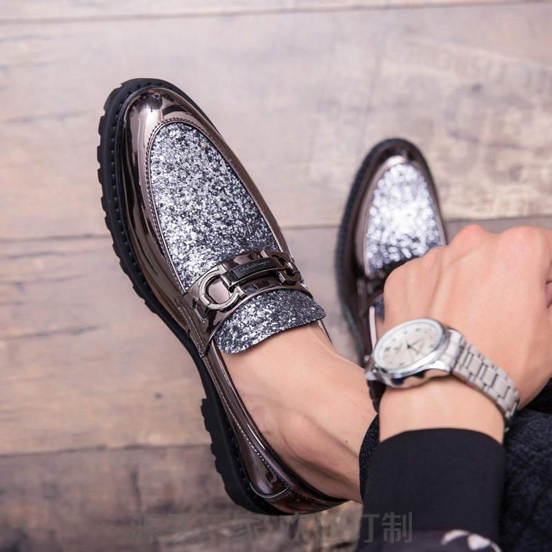 Damen Mokassins Glitzernde Schuhe Elegant