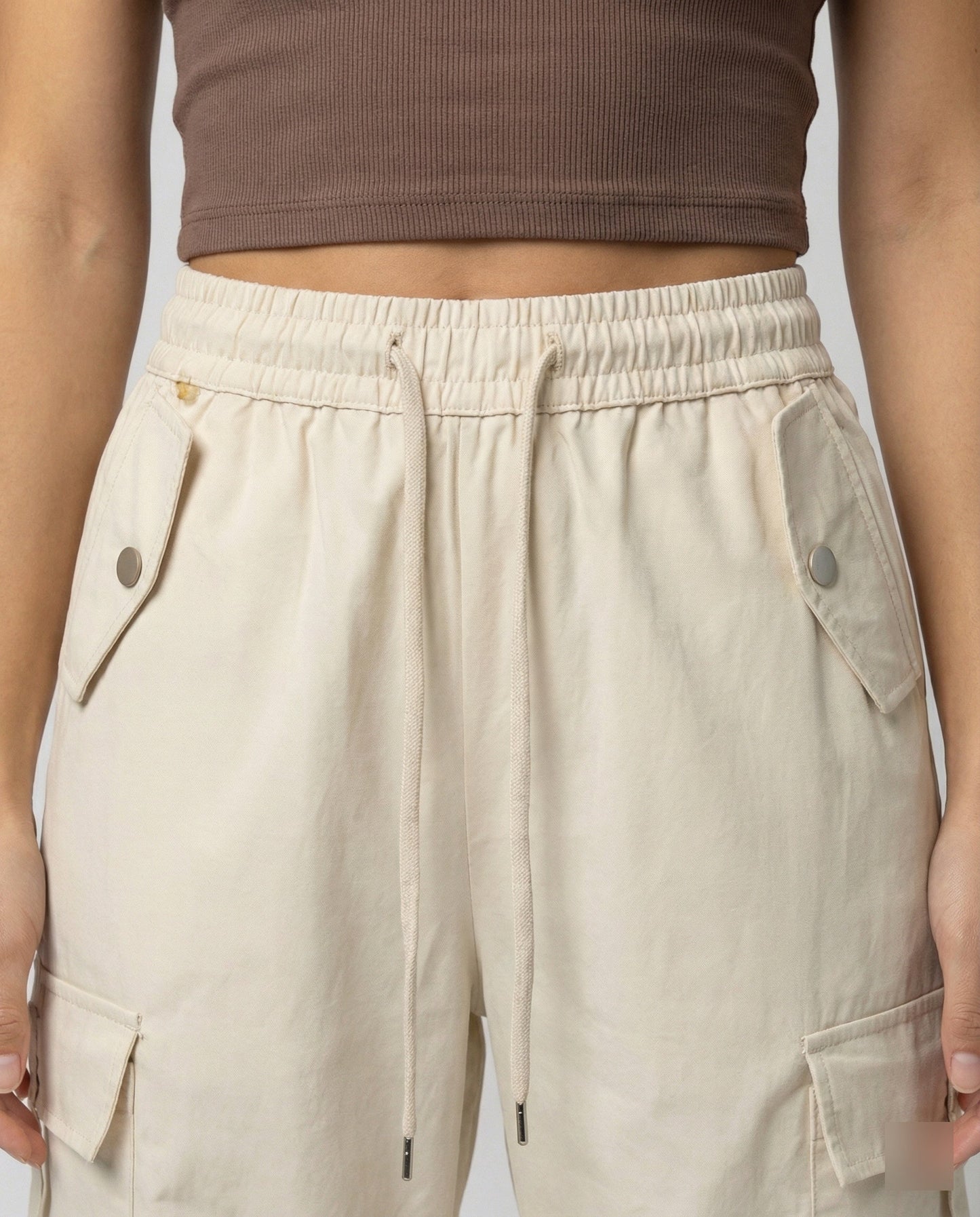 Damen Cargohose Elastisch Weit Mit Taschen
