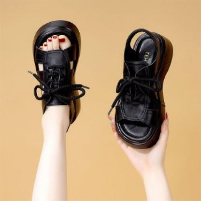 Damen Sport-Sandalen Komfortabel Mit Schnürsenkeln