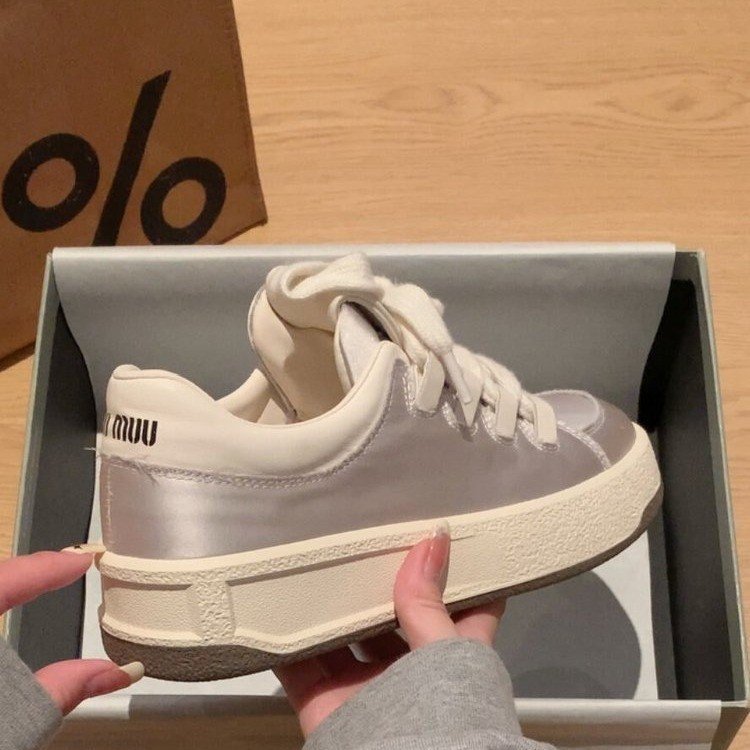 Damen Sneaker Satin Weich Schnürschuhe