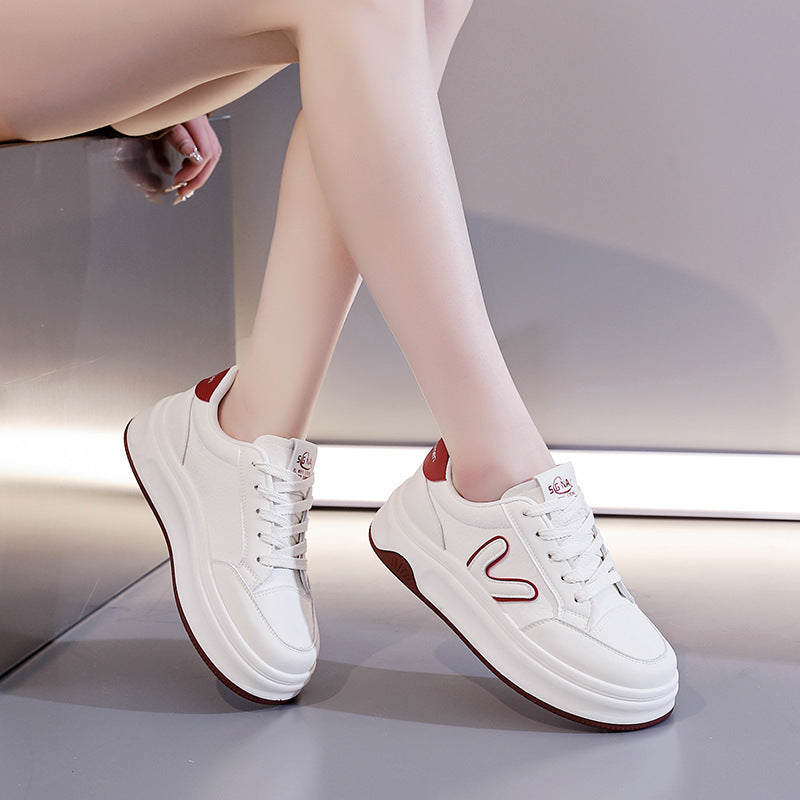 Damen Sneaker Hoch Atmungsaktives Obermaterial Dickes Profil