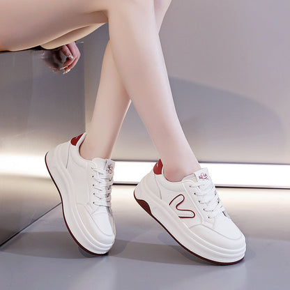 Damen Sneaker Hoch Atmungsaktives Obermaterial Dickes Profil