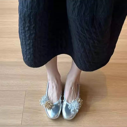 Damen Ballerinas mit Schmuckapplikationen Bequem
