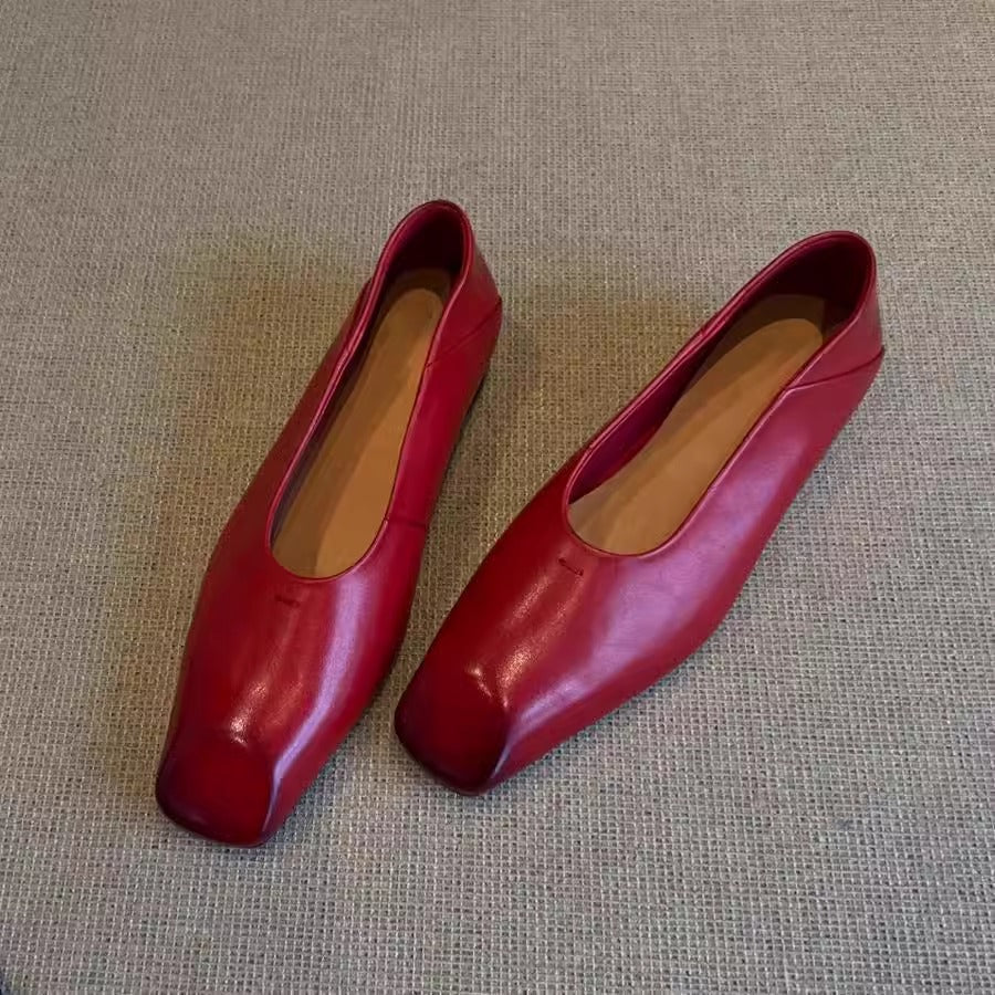 Damen Ballerinas Leder Braun Komfort - Norvielle