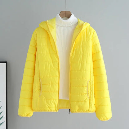 Damen Steppjacke Mit Kapuze Modern Schwarz - Norvielle