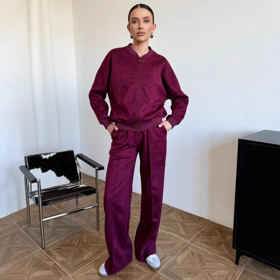 Damen Sport Jogginganzug Set Elastikbund