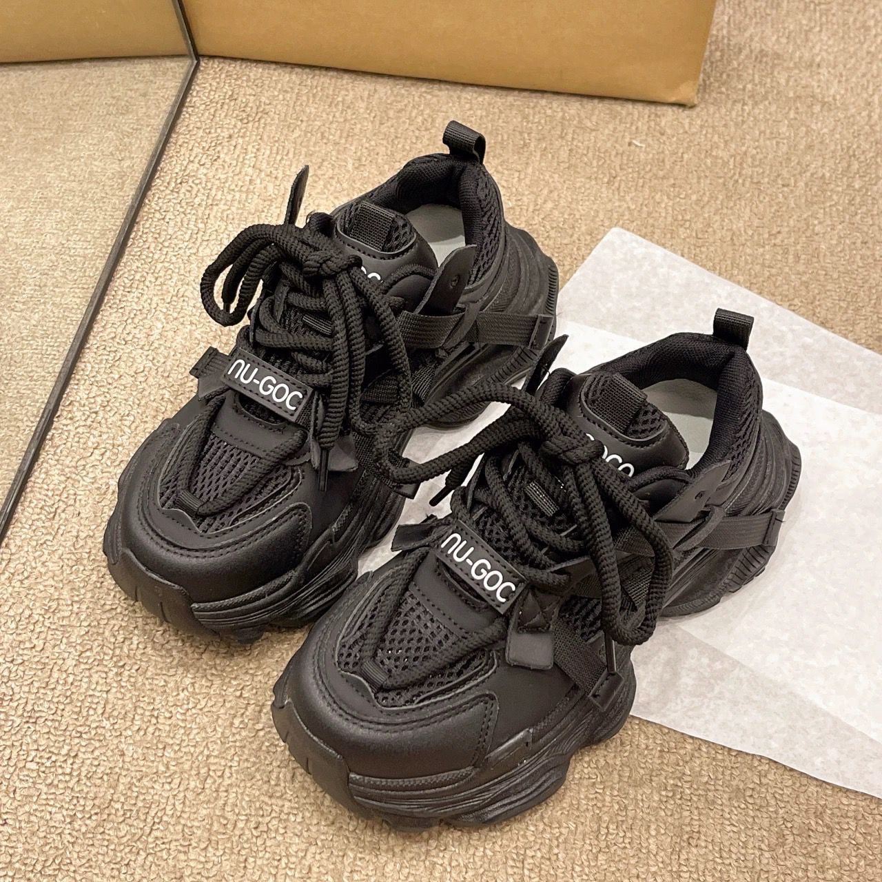 Damen Sneaker Chunky Atmungsaktives Mesh Trendy Sport