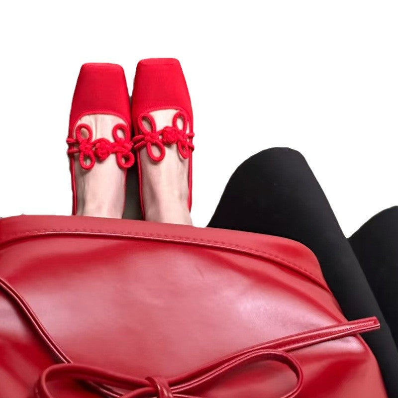 Damen Ballerinas Elegante Schleifen Komfortschuhe