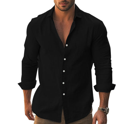 Herren Langarmhemd Elegantes Design Knopfleiste