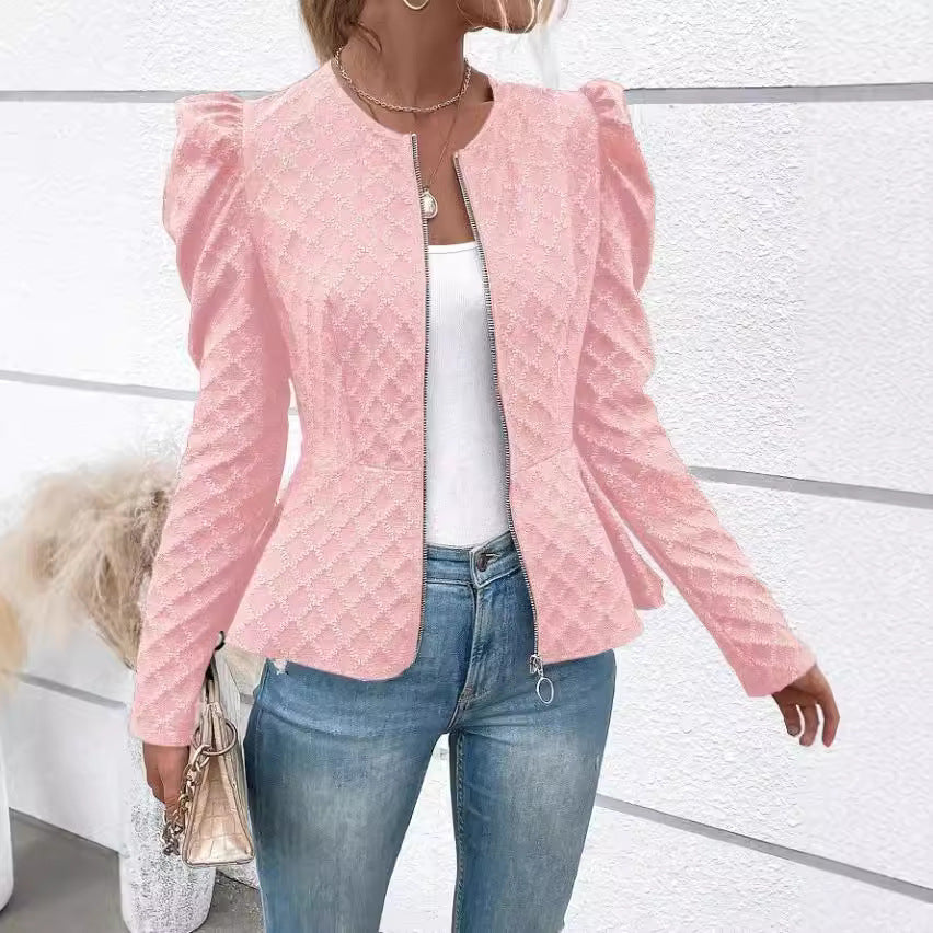 Damen Blazer Puffärmel Elegant