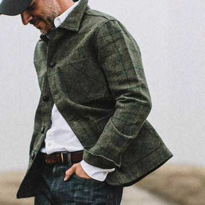 Herren Wolljacke Karomuster Elegante Zeitlos