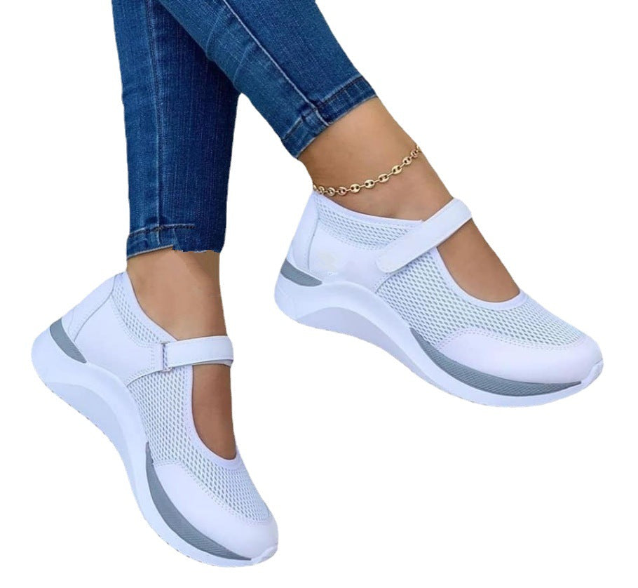 Damen Sneaker Atmungsaktives Mesh Bequem Verstellbar