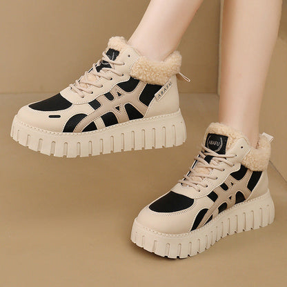 Damen High- Sneaker Flauschig Warm Winter