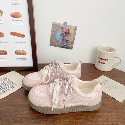 Damen Sneaker Sportlich Schnürsystem Rutschfest