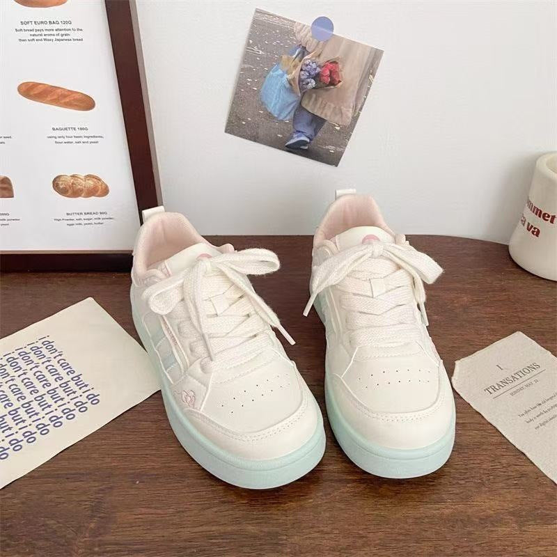 Damen Plattform Sneaker Atmungsaktives Material Modisch