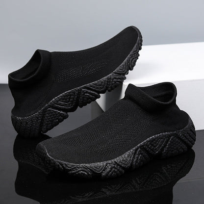 Damen Sneaker Sportlich Knit Slip-On Rutschfeste Sohle