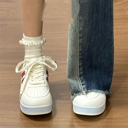 Damen Sneaker Karomuster Komfortsohle