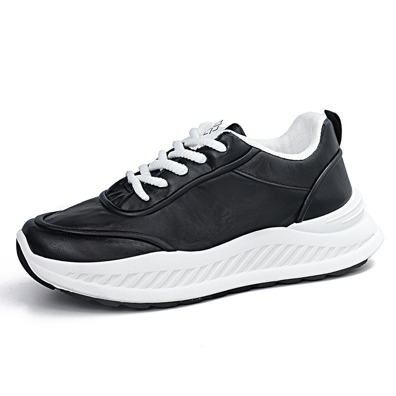 Damen Sneaker Leder Weich Dämpfung Bequem