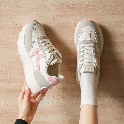 Damen Plateau Sneaker Sportlich Komfortabel