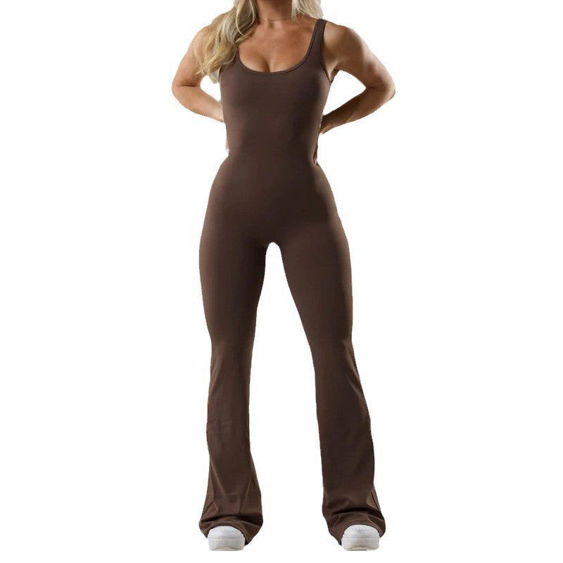 Damen Jumpsuit Sportlich Weicher Stoff Flared