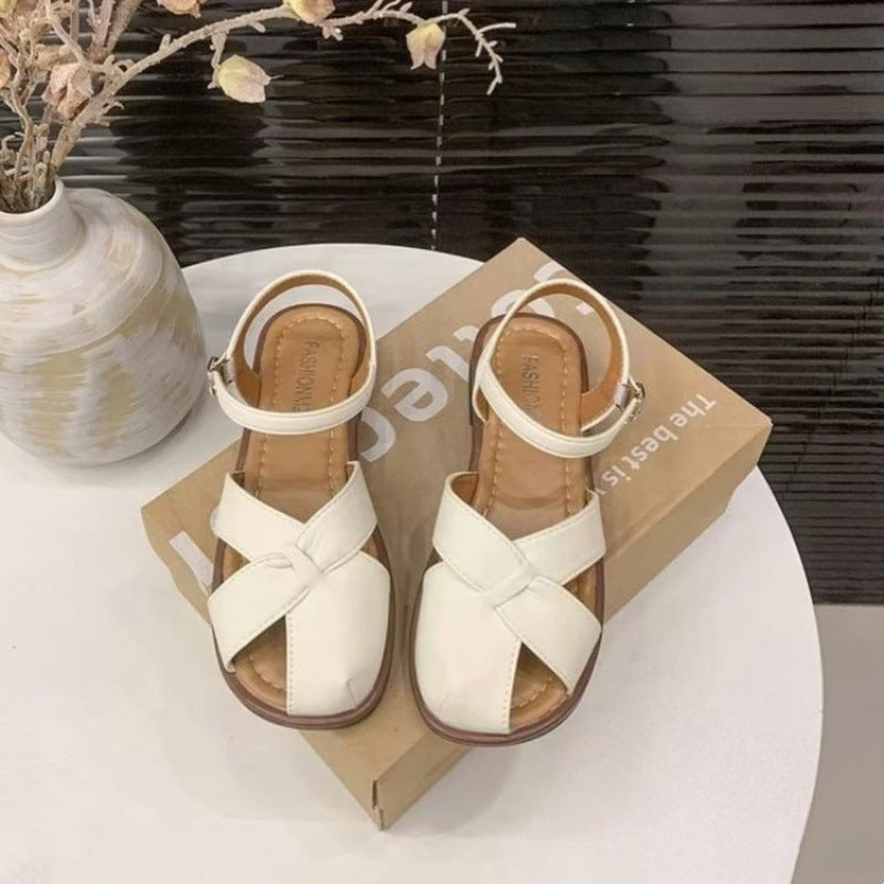 Damen Riemchensandalen Kreuz-Design Elegant