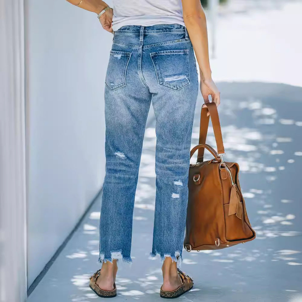 Damen High-Waist Jeans Berlin Style Schlanke Fit