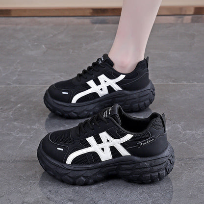 Damen Chunky Sneaker Atmungsaktives Material Stoßdämpfung