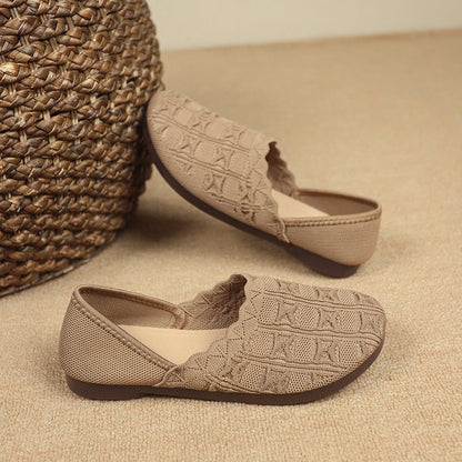 Damen Ballerinas Strickdesign Bequem
