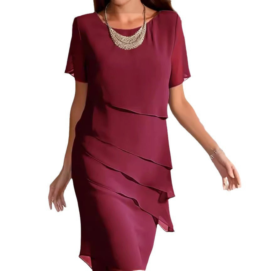 Damen Wickelkleid Schichten