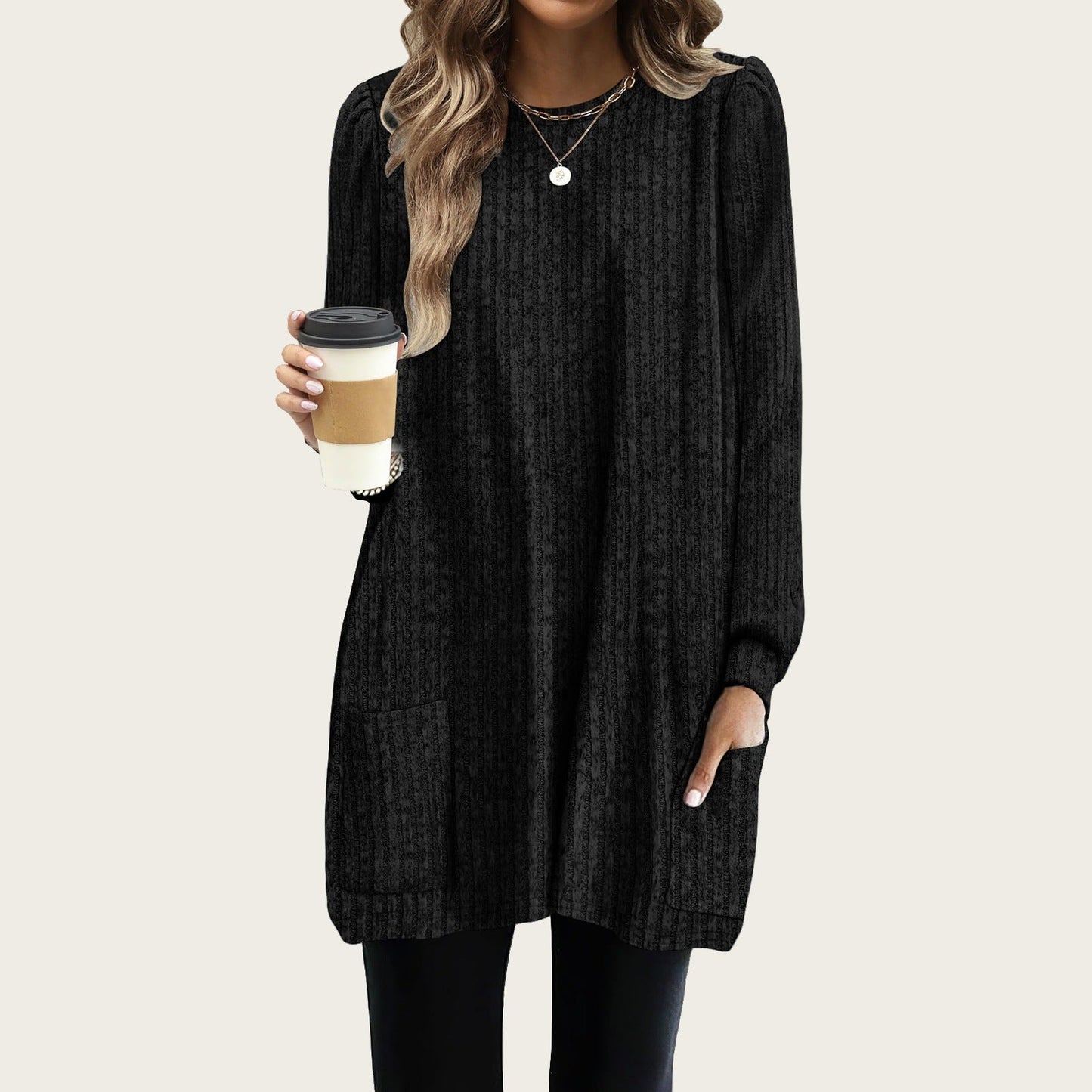 Damen Langarmkleid Berlin Chic Eleganz