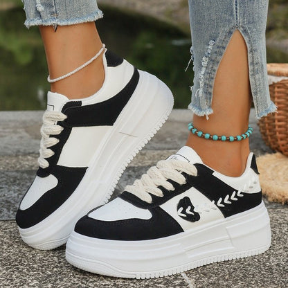 Damen Plateau Sneaker Hoch Weiche Sohle
