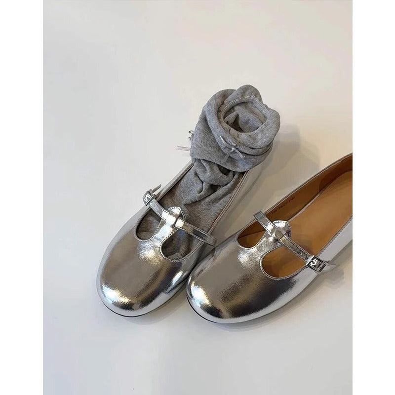 Damen Mokassins Weich Leder Riemendesign Beige - Norvielle