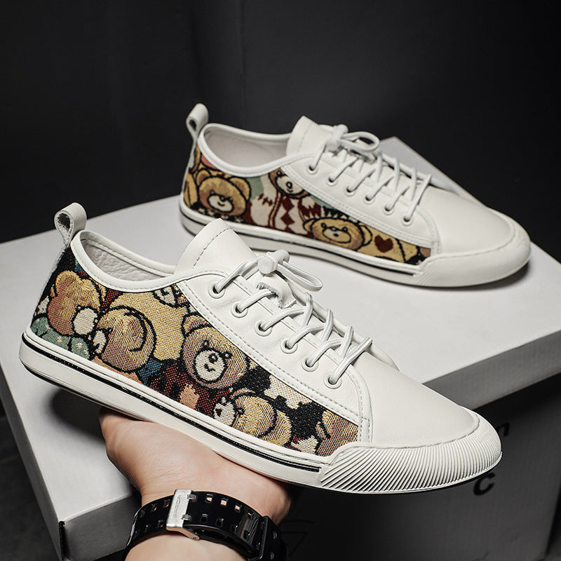 Damen Sneaker Bärenmotiv Rutschfest Schwarz - Norvielle