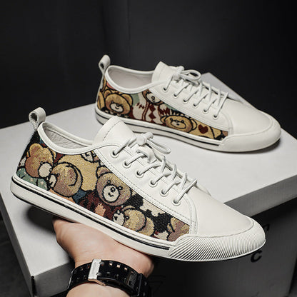 Damen Sneaker Bärenmotiv Rutschfest Schwarz - Norvielle