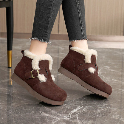 Damen Winterstiefeletten Weich Riemchen