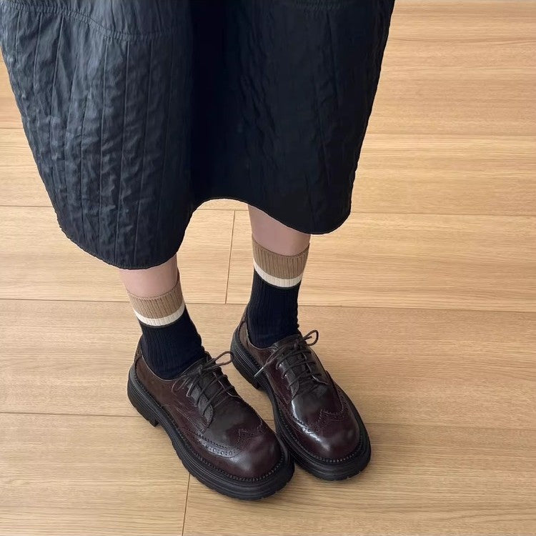 Damen Derby Schuhe Rutschfest Leder